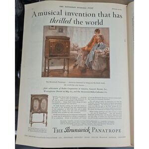 Brunswick Panatrope Radio Phonograph Vintage Advertisement 1927
